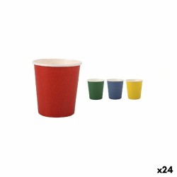 Set de Verres Algon Produits à usage unique Carton Multicouleur 20 Pièces 120 ml (24 Unités)