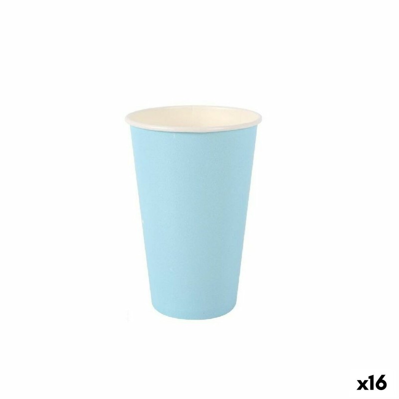 Set de Verres Algon Produits à usage unique Carton Bleu 7 Pièces 450 ml (16 Unités)