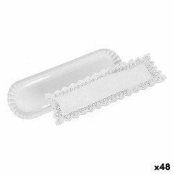 Set of trays Algon White 10 x 36 cm Disposable (2 Pieces) (48 Units)