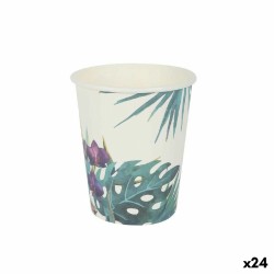 Set de Vasos Algon Desechables Cartón Tropical 10 Piezas 250 ml (24 Unidades)