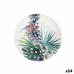 Service de vaisselle Algon Produits à usage unique Carton Tropical 10 Pièces 20 cm (24 Unités)