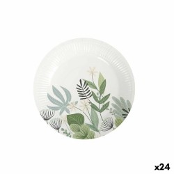 Set de Platos Algon Desechables Cartón Floral 10 Piezas 20 cm (24 Unidades)