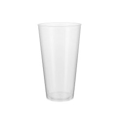 Lot de verres réutilisables Algon Plastique Transparent 4 Pièces 450 ml (64 Unités)