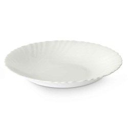 Deep Plate White Glass 21,5 x 3 x 21,5 cm (24 Units)