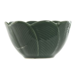 Appetizer Set Home ESPRIT Green Dark green Bamboo Porcelain Tropical 4 Pieces 32 x 10 x 7 cm (2 Units)