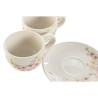 Set of 6 Cups with Plate Home ESPRIT Yellow White Pink Lilac Metal Dolomite 180 ml