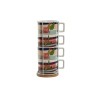 Juego de Tazas de Café Home ESPRIT Azul Verde Rosa Lila Metal Bambú Dolomita 260 ml