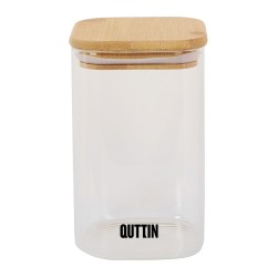 Recipiente Conservador de Alimentos Quttin Bambú Vidrio de Borosilicato 720 ml (12 Unidades)