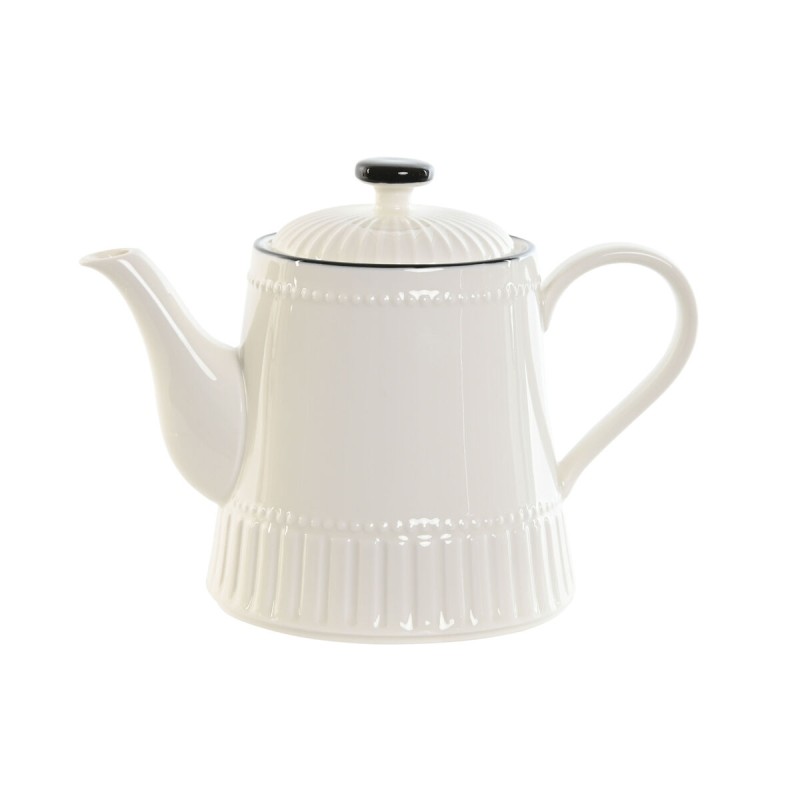 Tetera Home ESPRIT Blanco Negro Porcelana 1 L