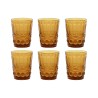 Set de Vasos Home ESPRIT Ambar Cristal Con relieve 240 ml (6 Unidades)