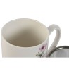 Taza con Filtro para Infusiones Home ESPRIT Azul Blanco Rosa Acero Inoxidable Porcelana 380 ml (2 Unidades)