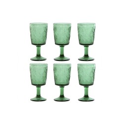 Set de Copas Home ESPRIT Verde Cristal 285 ml (6 Unidades)