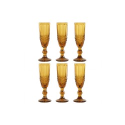 Set de Copas Home ESPRIT Ambar Cristal 150 ml (6 Unidades)