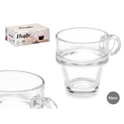 Tasse Transparent verre 90 ml (6 Unités)