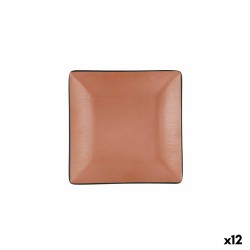 Flat Plate Bidasoa Gio Brown Plastic 18 x 18 cm (12 Units)