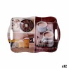 Breakfast tray Quid Habitat Multicolour Plastic 34 x 25 x 2 cm With handles Coffee (12 Units)