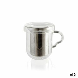 Tasse avec filtre pour infusions Quid Serenia Transparent verre Acier inoxydable 350 ml (12 Unités)