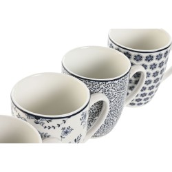 Juego de 4 Tazas Mug Home ESPRIT Azul Blanco Porcelana 340 ml