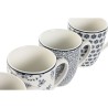 Juego de 4 Tazas Mug Home ESPRIT Azul Blanco Porcelana 340 ml