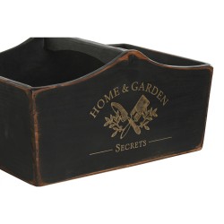 Juego de Bandejas Home ESPRIT Negro Madera de abeto 35 x 22 x 18 cm