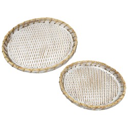 Set of trays Romimex Natural Wood 2 Pieces