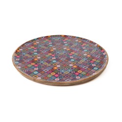 Snack tray Romimex Red Mango wood Circular 30 x 2 x 30 cm