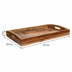 Plateau Alexandra House Living Blanc Naturel Bois de manguier 29 x 6 x 43 cm