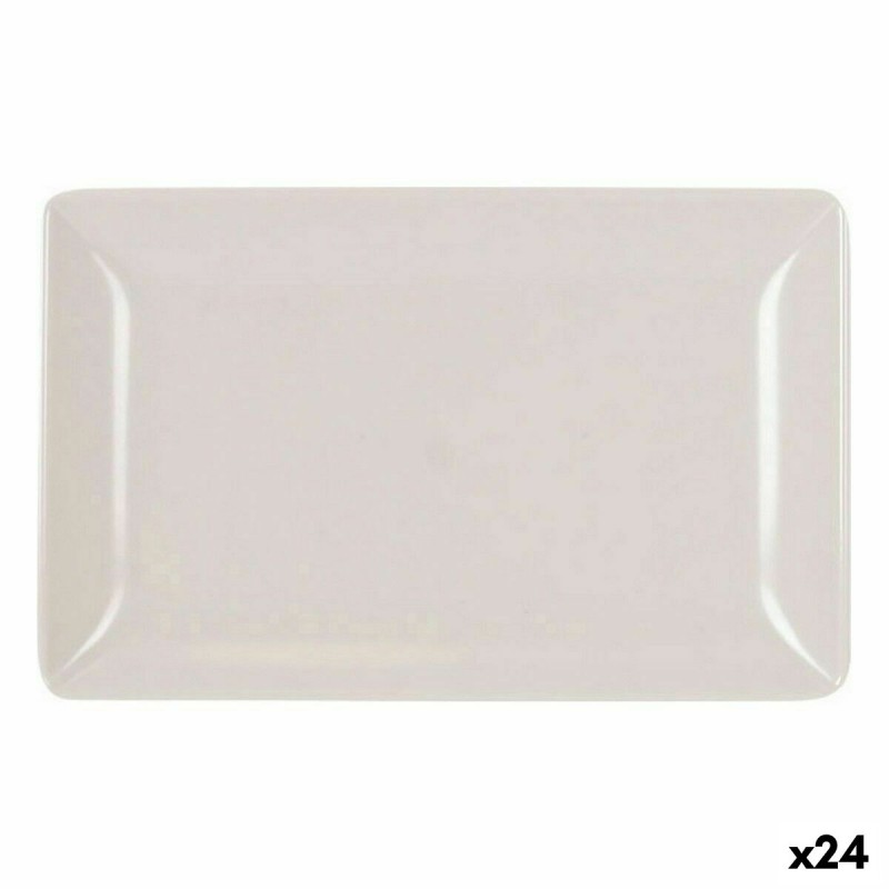 Bandeja de Aperitivos La Mediterránea Melamina Blanco Brillo 20 x 13 x 2 cm (24 Unidades)