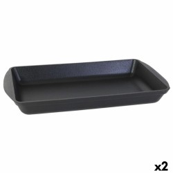 Fuente de Cocina Inde Hierro Fundido Negro 50 x 30 x 6,5 cm (2 Unidades)