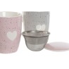 Cup with Tea Filter Home ESPRIT Grey Pink 340 ml (2 Units)