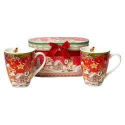 Lot de tasses Romimex Rouge Céramique 2 Unités