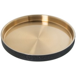 Tray Alexandra House Living Black Golden Metal Circular 37 x 4 x 37 cm