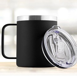 Tasse Thermos avec Couvercle Alexandra House Living Noir Métal 350 ml