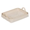 Plateau Blanc Bambou Rotin 45 x 34 x 13 cm (2 Unités)