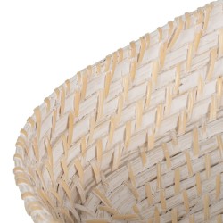 Tray White Bamboo Rattan 44 x 17 x 7 cm (2 Units)