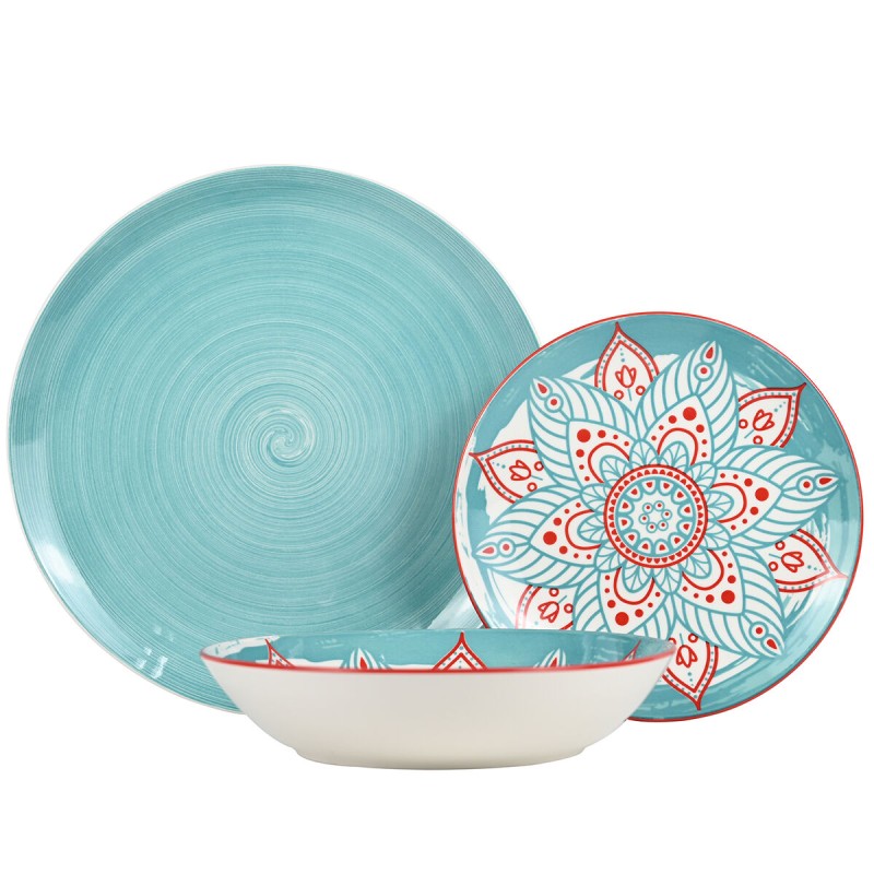 Assiettes Alexandra House Living Bleu Porcelaine 27 x 1 x 27 cm