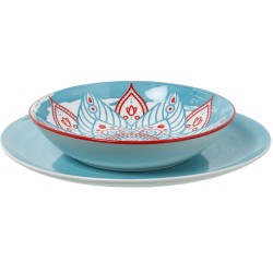 Assiettes Alexandra House Living Bleu Porcelaine 27 x 1 x 27 cm