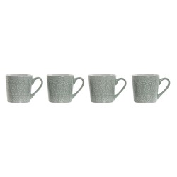 Juego de 4 Tazas Mug Home ESPRIT Verde Gres 360 ml 9,5 x 13 x 9,2 cm Mandala