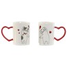 Juego de 2 Tazas Mug Home ESPRIT Love Blanco Rojo Gatos