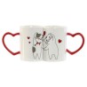 Juego de 2 Tazas Mug Home ESPRIT Love Blanco Rojo Gatos