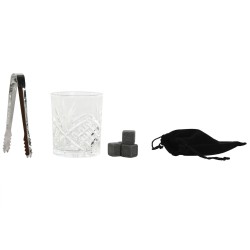 Set de Whisky Home ESPRIT Natural Bambú Cristal