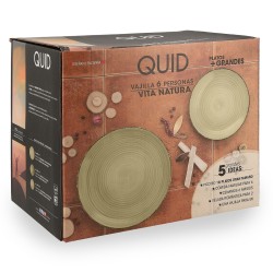 Tableware Quid Vita Natura Green Ceramic 18 Pieces