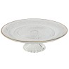 Plato Llano Home ESPRIT Transparente Dorado Cristal 29 x 29 x 9,2 cm