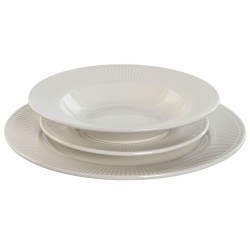 Tableware Home ESPRIT White Porcelain Stripes 27 x 27 x 2 cm 18 Pieces