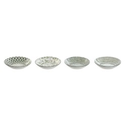 Set de Platos Home ESPRIT Blanco Verde Porcelana 20 x 20 x 4 cm