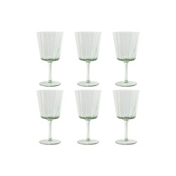 Set de Copas Home ESPRIT Verde Cristal 285 ml 8,4 x 8,4 x 16,4 cm (6 Unidades)