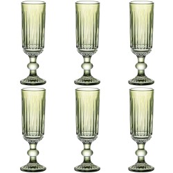 Set de Copas Home ESPRIT Verde Cristal 6 x 6 x 18,4 cm (6 Unidades)