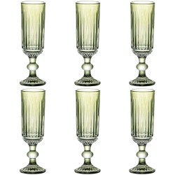 Set de Copas Home ESPRIT Verde Cristal 6 x 6 x 18,4 cm (6 Unidades)