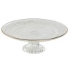 Plato Llano Home ESPRIT Transparente Dorado Cristal 23 x 23 x 8 cm