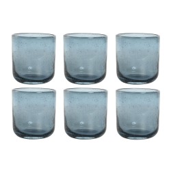 Set de Vasos Home ESPRIT Azul Cristal 320 ml (6 Unidades)